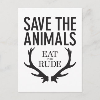 Hannibal Lecter - Eat the Rude (Spara the Animals) Vykort