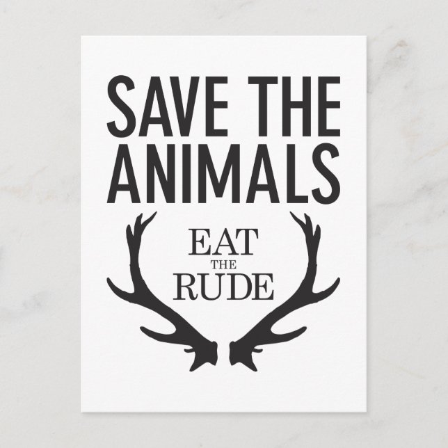 Hannibal Lecter - Eat the Rude (Spara the Animals) Vykort (Framsida)