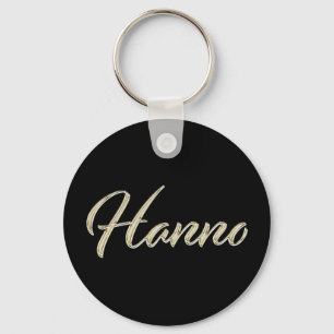 Hanno Namn whitegold Button Schlüsselanhänger Nyckelring