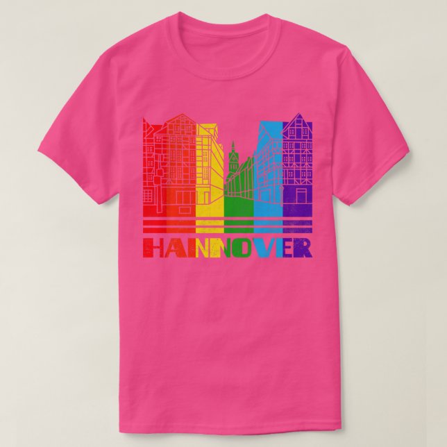 Hannover-Pridet Hannover LGBT-stöd för HGBTQ T Shirt (Design framsida)