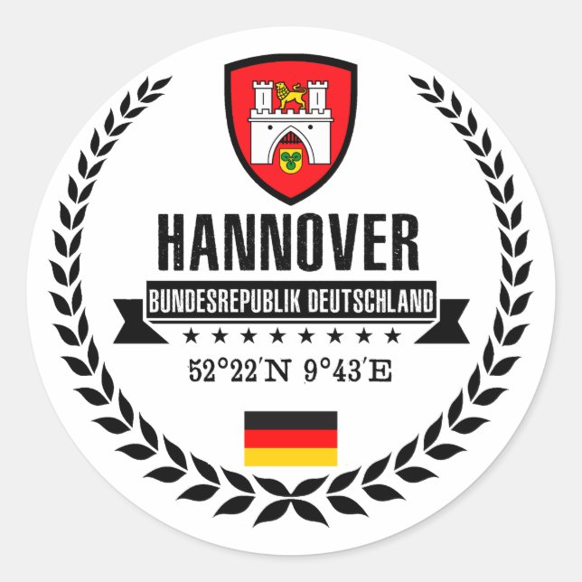Hannover Runt Klistermärke (Framsida)