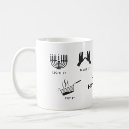 Hannuka-mugg - Välsigna det, Tända det, Göra det Kaffemugg