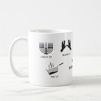 Hannuka-mugg - Välsigna det, Tända det, Göra det Kaffemugg