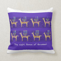 Hannukah dekorativ kudde åtta Llamas
