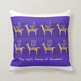 Hannukah dekorativ kudde åtta Llamas