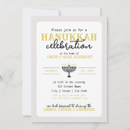 HANNUKAH Firande Party Menorah Inbjudningar