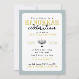 HANNUKAH Firande Party Menorah Inbjudningar