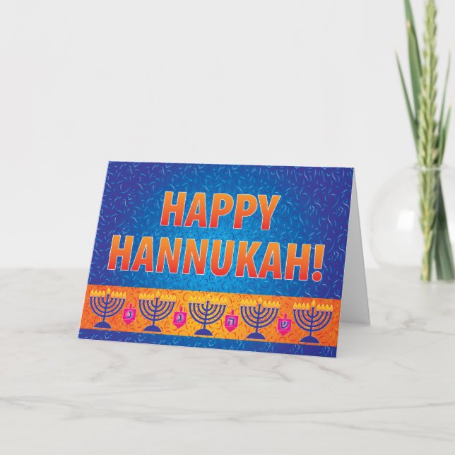 Hannukah hälsningkort helgkort (Framsida)