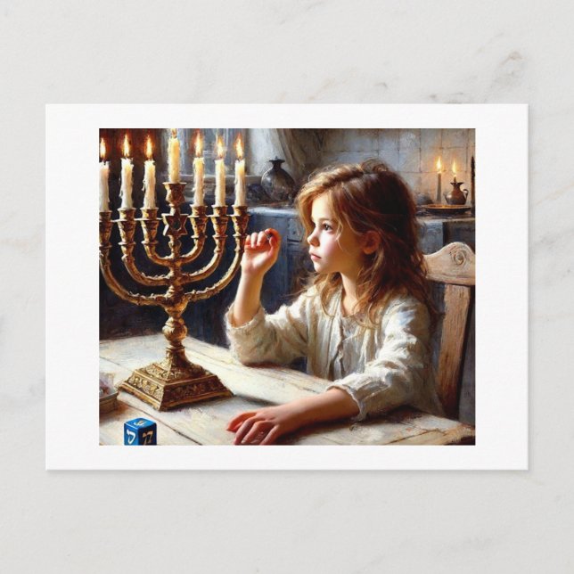 Hannukah Ljus Vykort (Framsida)