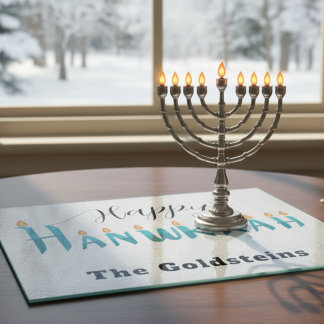 Hannukah Menorah Drip Board Candle Bordstablett