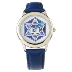 Hannukah Menorah och Star Armbandsur