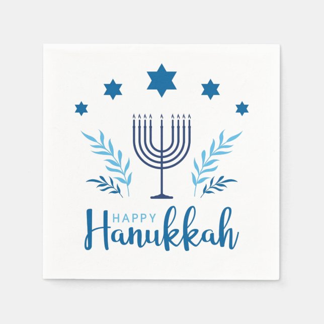 Hannukah menorah    pappersservett (Framsidan)
