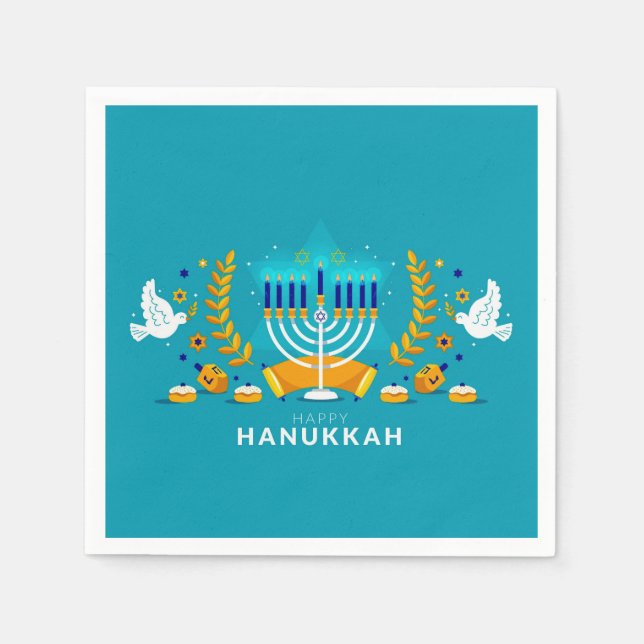 Hannukah menorah pappersservett (Framsidan)