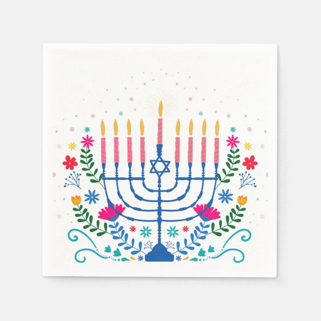 Hannukah menorah   pappersservett (Framsidan)