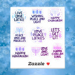 Hannukah ord klistermärken<br><div class="desc">Hannukah-etiketter</div>