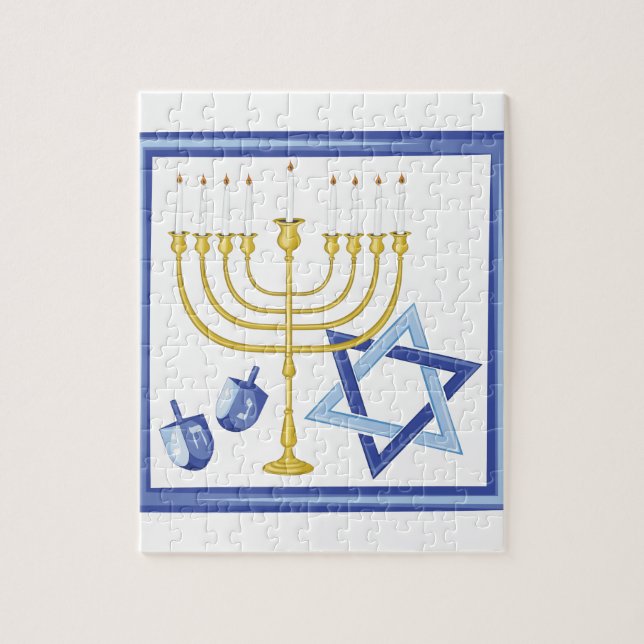 Hannukah symboler pussel (Vertikal)