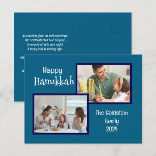 Hannukah Two Family Photo Helgdag Postcard Helg Vykort