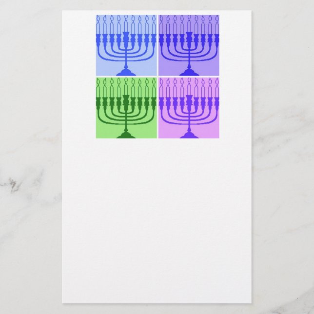 Hannukka Menorah Brevpapper (Framsida)