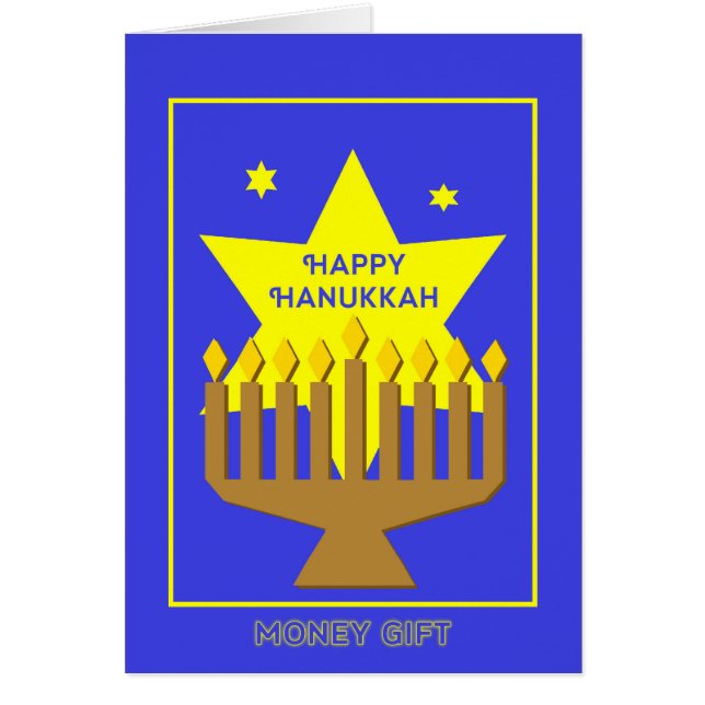 Hannukkah Money Gift Card Hälsningskort (Framsidan)