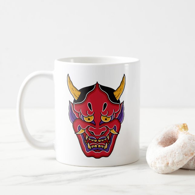 Hannya (般 若 の 面) kaffemugg (Med munk)