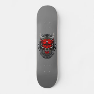 Hannya Demon Design Skateboard, 7 ¾ tum Deck Mini Skateboard Bräda 18,5 Cm