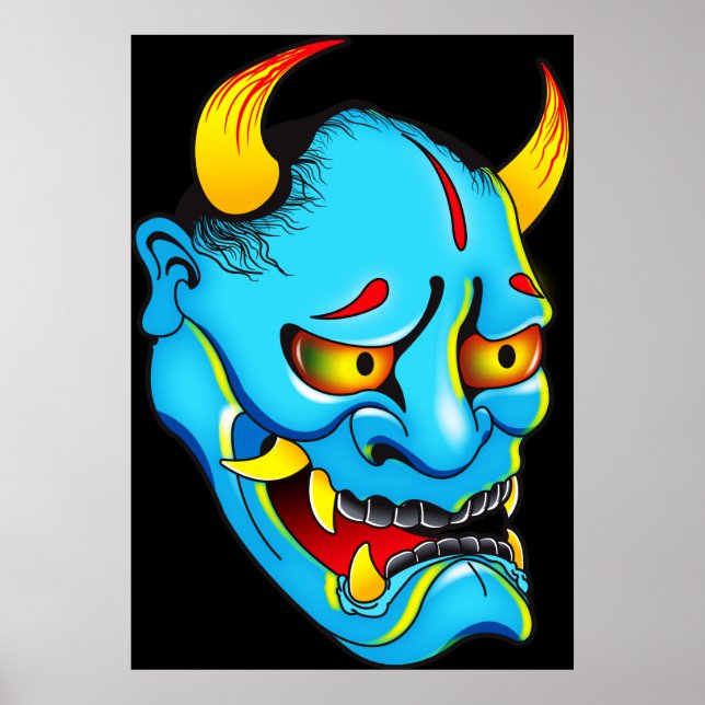 Hannya Demon Mask Poster (Framsidan)