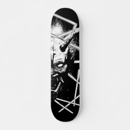 Hannya Mask 8189 - Variant - Svartvitt Mini Skateboard Bräda 18,5 Cm