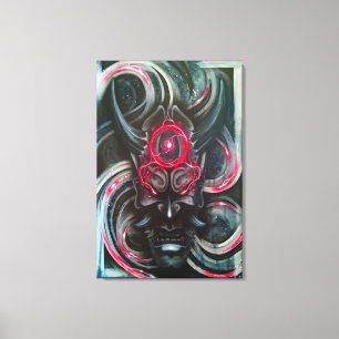 Hannya mask canvastryck