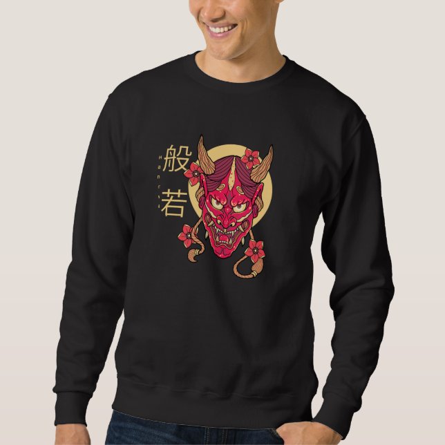Hannya Mask Lång Ärmad Tröja (Framsida)