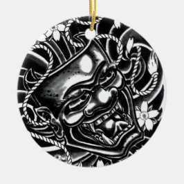 Hannya Mask Tattoo Design Julgransprydnad Keramik