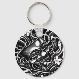Hannya Mask Tattoo Design Nyckelring