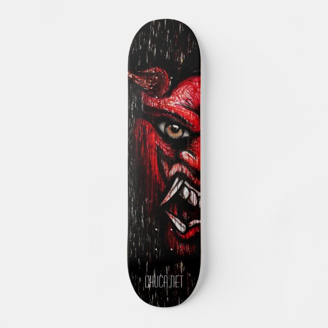 Hannya maskerar skateboard bräda 21,5 cm (Framsida)