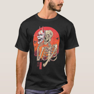 Hannya Skeleton Yokai Mask Japansk konst T Shirt