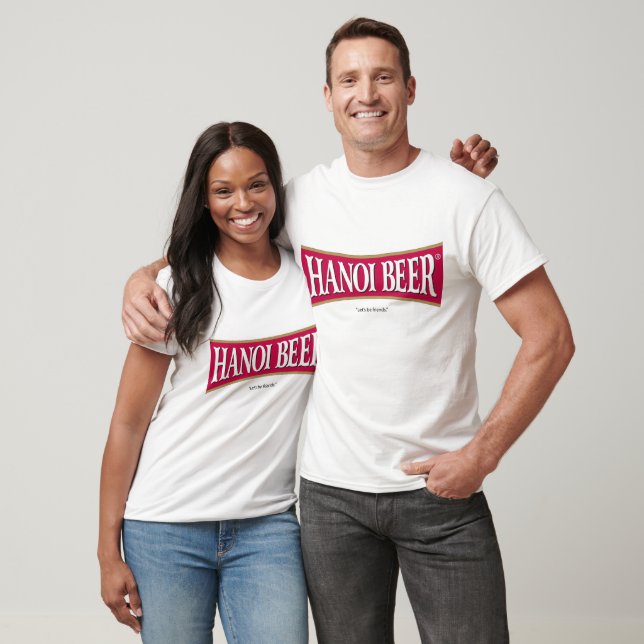 Hanoi Beer T-Shirt med "Låt oss vara vänner" (Unisex)