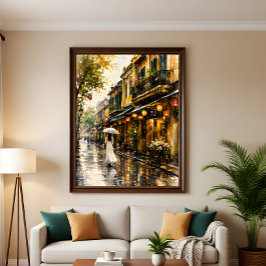 Hanoi Gamla Kvarter Aquarell Väggkonsttryck Poster