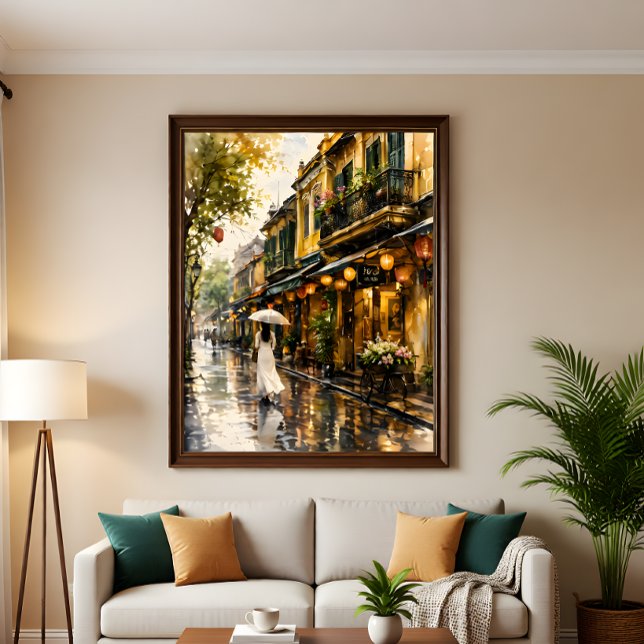 Hanoi Gamla Kvarter Aquarell Väggkonsttryck Poster (Skapare uppladdad)