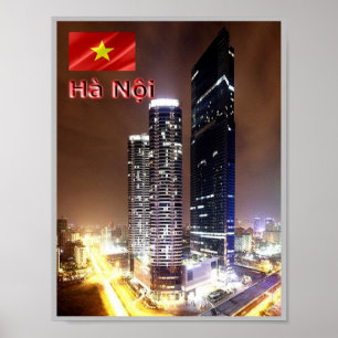 Hanoi - Landmark Torn by Nigh - Vietnam - Poster