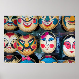 Hanoi-masker på marknaden poster