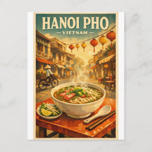 Hanoi Pho, Vietnam, i klassisk retrostil Vykort
