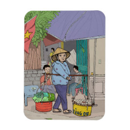 Hanoi Street Hawker Vietnam Magnet