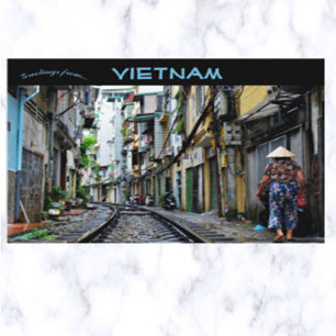 Hanoi Trännegata Vietnam Vykort