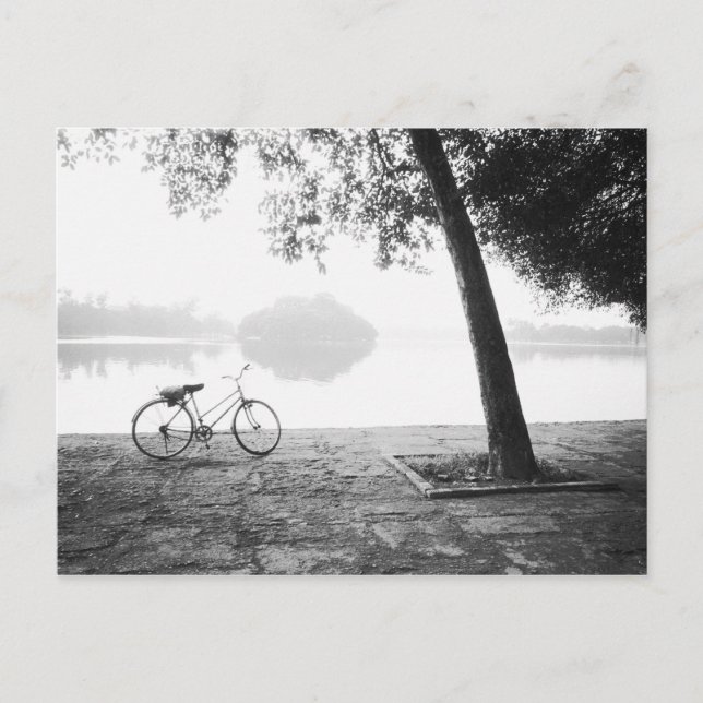 Hanoi Vietnam, Bicycle & Bay Mau Sjö Lenin Park Vykort (Framsida)