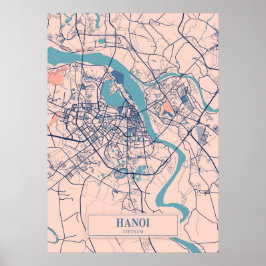 Hanoi - Vietnam Breezy City Karta Poster