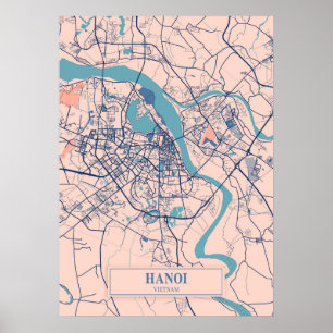 Hanoi - Vietnam Breezy City Karta Poster