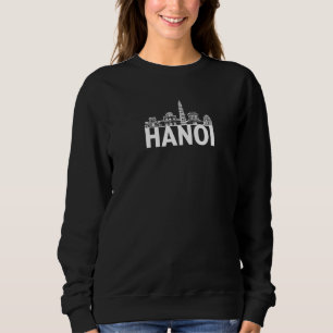 Hanoi Vietnam City Skyline Silhouette Outline Sket T Shirt