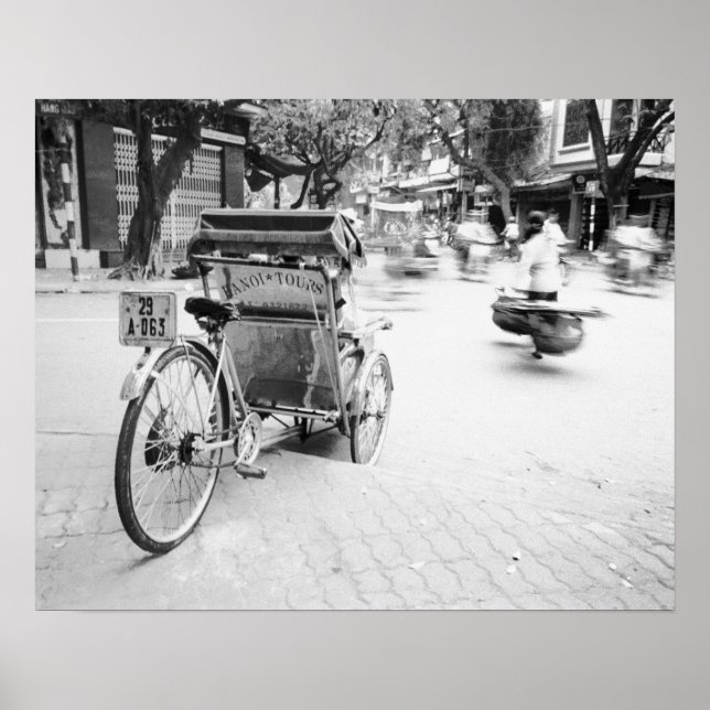 Hanoi Vietnam, cyklo i Gamla Hanoi Poster (Framsidan)