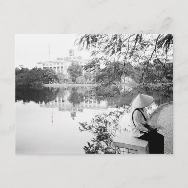 Hanoi Vietnam, Hoan Kiem Lake-vy (NR) Vykort (Framsida)