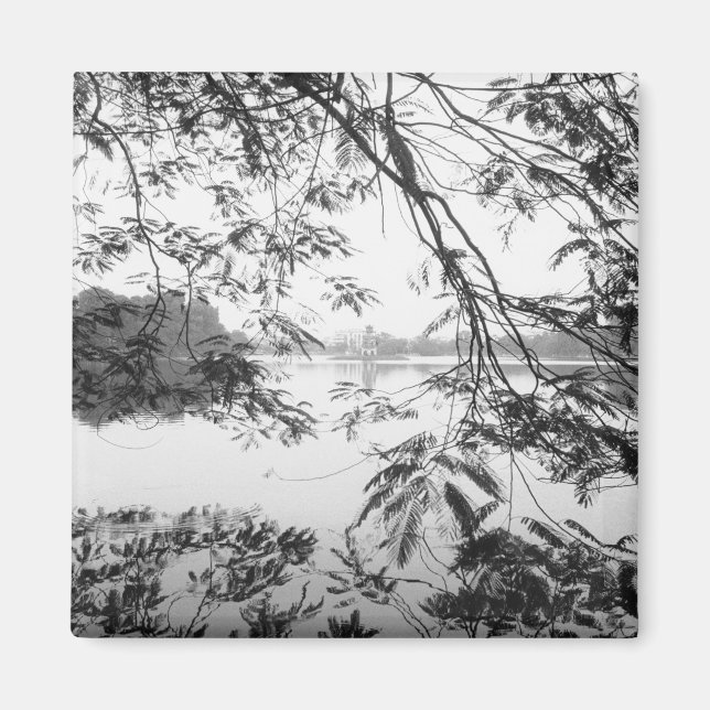 Hanoi Vietnam, Hoan Kiem sjöutsikt Magnet (Framsidan)