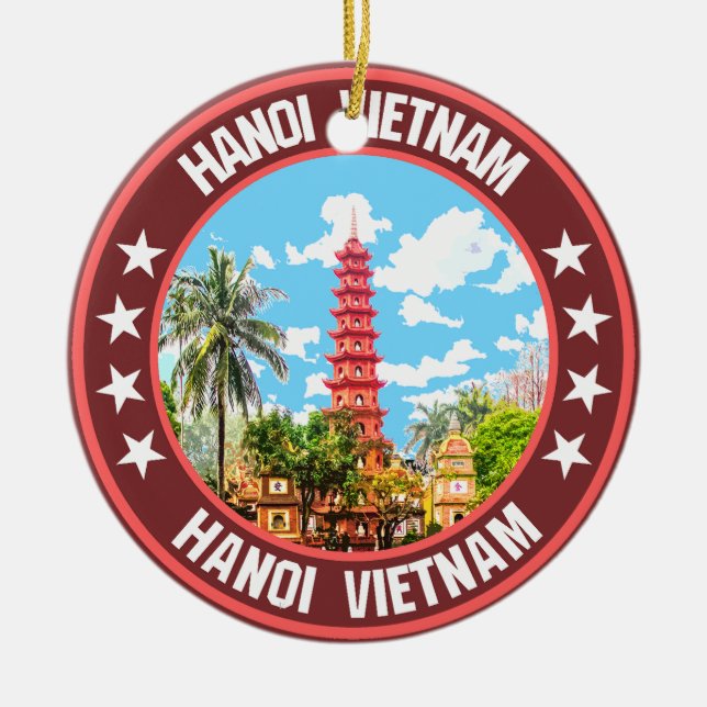 Hanoi Vietnam Julgransprydnad Keramik (Framsidan)