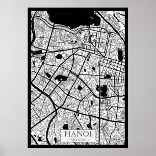 Hanoi Vietnam Karta Poster